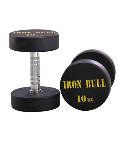 Rubber Dumbbell with IronBull Logo 10KG – 100360