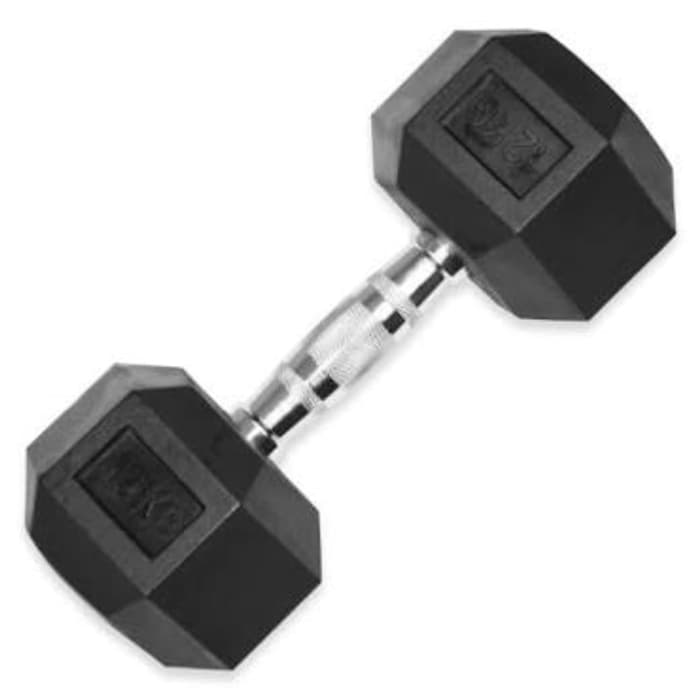 Dumbell Hexagonal 12kg Lapis Karet
