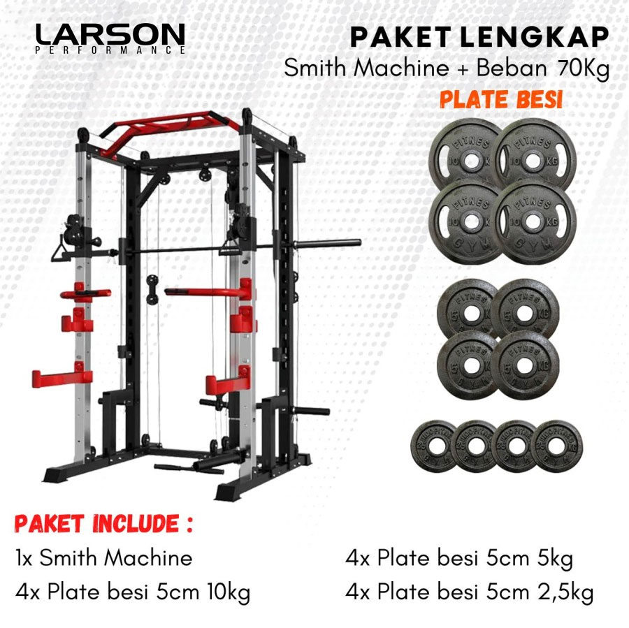 Smith Machine Functional + Beban Besi 70Kg